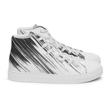 Load image into Gallery viewer, Black and white Men’s high top canvas shoes