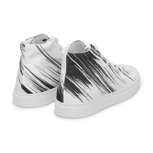 Load image into Gallery viewer, Black and white Men’s high top canvas shoes