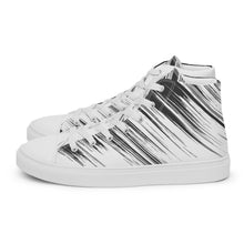 Load image into Gallery viewer, Black and white Women’s high top canvas shoes
