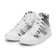 Load image into Gallery viewer, Black and white Women’s high top canvas shoes
