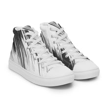 Load image into Gallery viewer, Black and white Women’s high top canvas shoes
