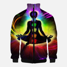 Load image into Gallery viewer, Amgm Chakra Stand Collar Zipper-up Hoodie
